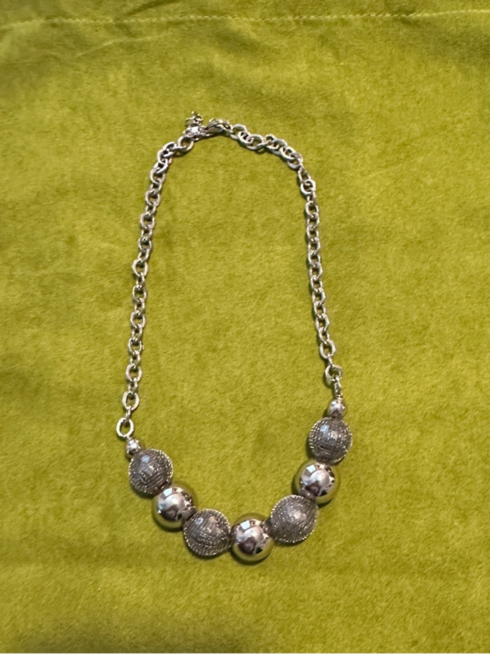 Silver Tone Beaded Statement Necklace - Women's Jewelry